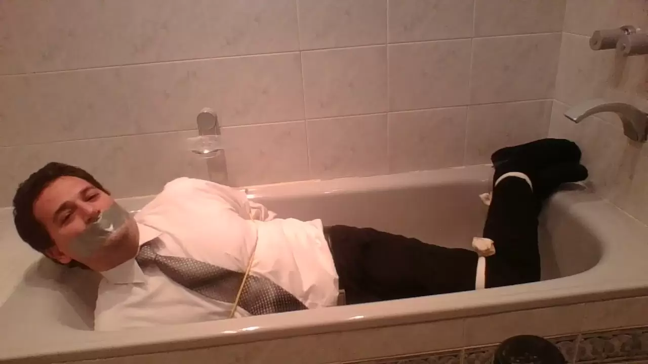 Martin Tied and Gagged in the Bathtub