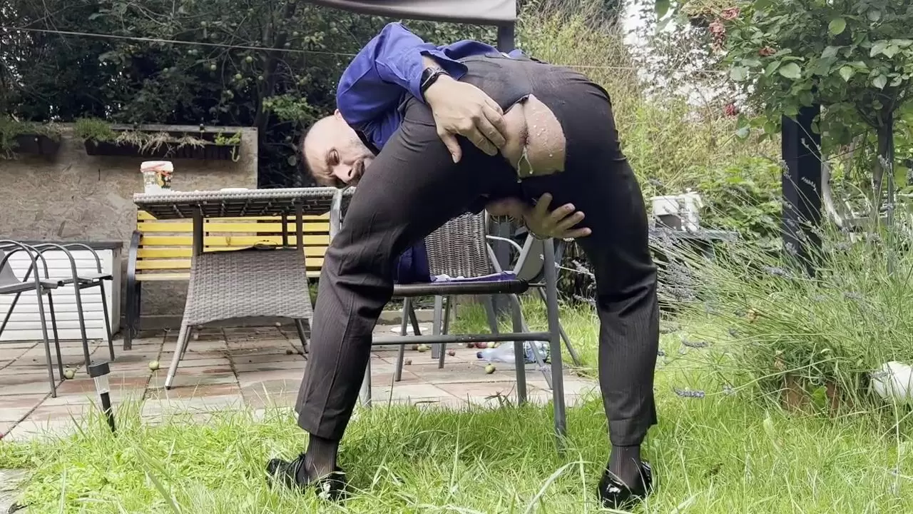 1280px x 720px - Suited men with locked dick is playing with his mancunt and pissing in  public in sheer socks watch online