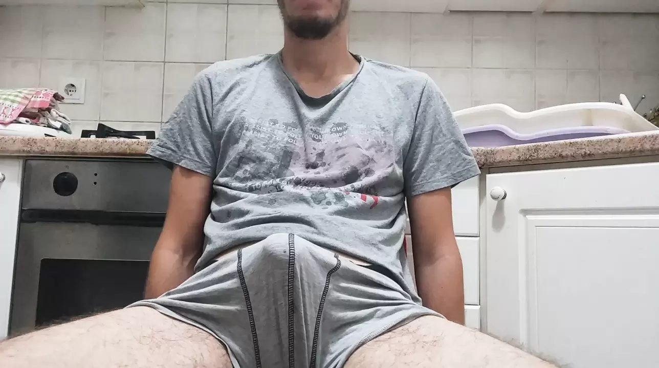 Big fat cro dick long edging precum stain