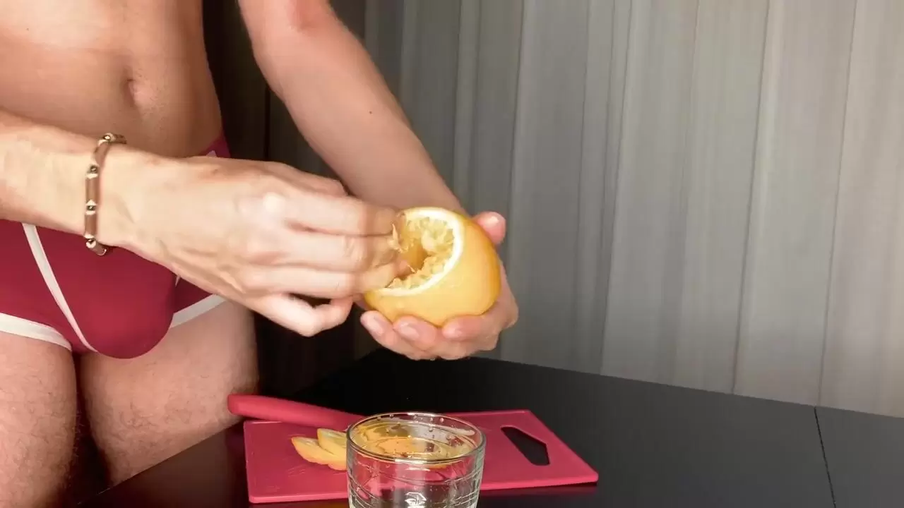 Fruit fuck homemade fleshlight with an orange watch online